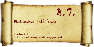 Matuska Tünde névjegykártya