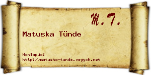 Matuska Tünde névjegykártya