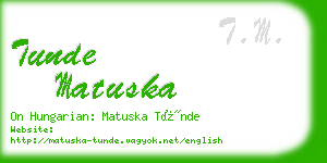 tunde matuska business card